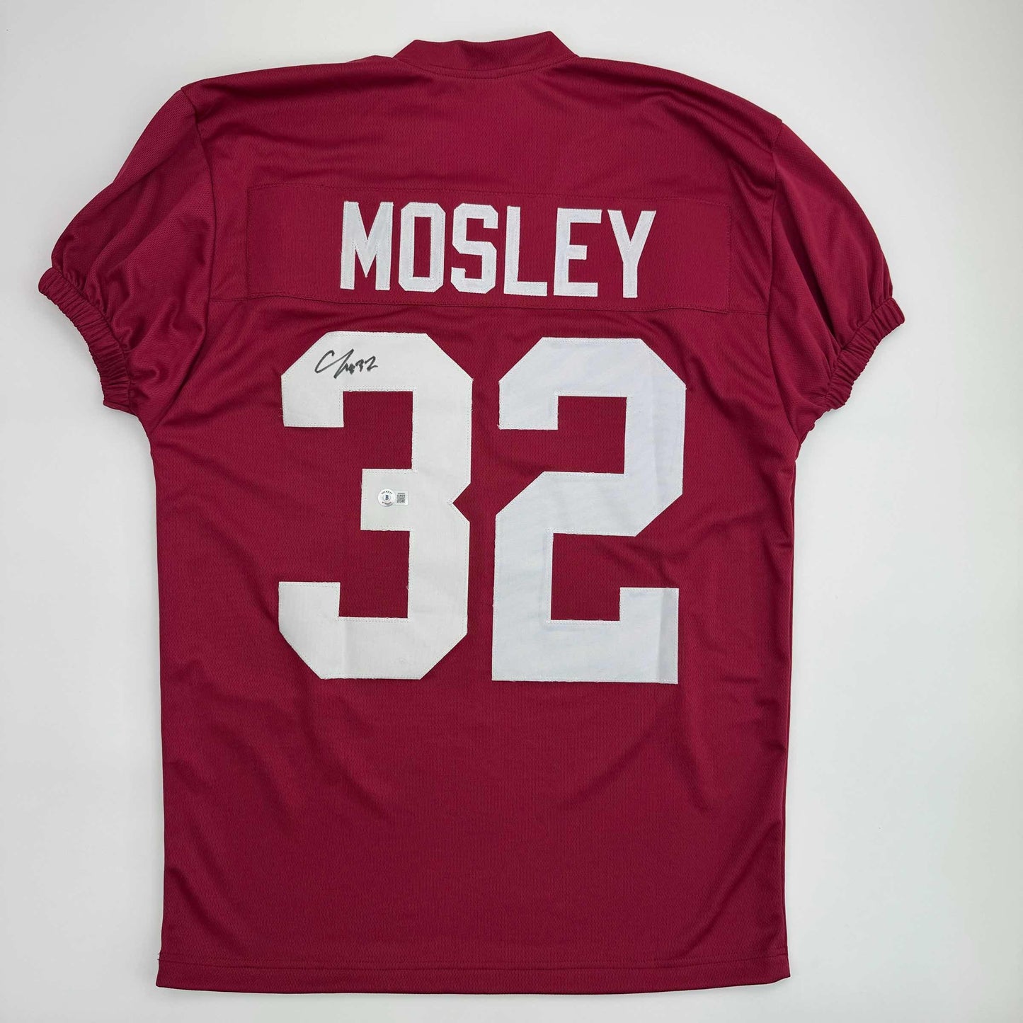 Autographed/Signed C.J. CJ Mosley Alabama Red College Football Jersey Beckett BAS COA
