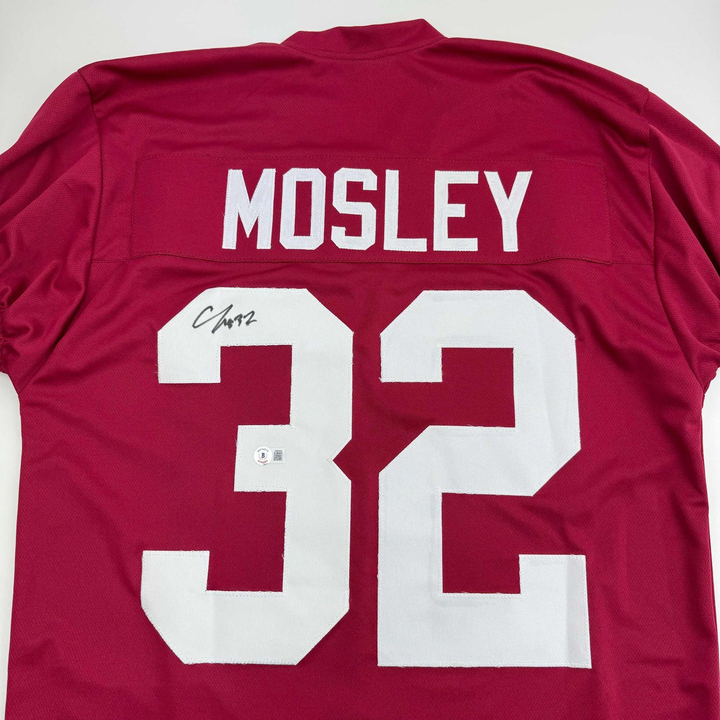 Autographed/Signed C.J. CJ Mosley Alabama Red College Football Jersey Beckett BAS COA