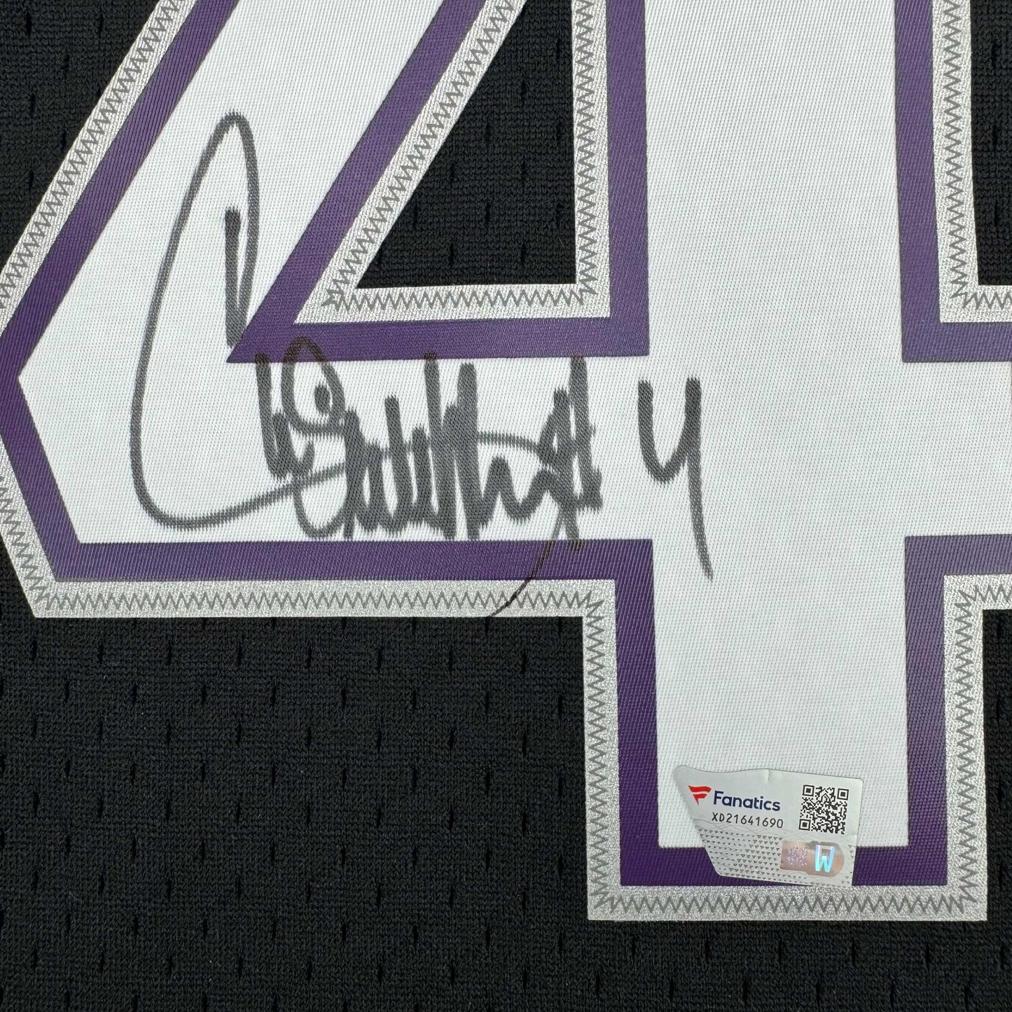 Autographed/Signed Chris Webber Sacramento Black Basketball Mitchell & Ness Jersey Fanatics COA