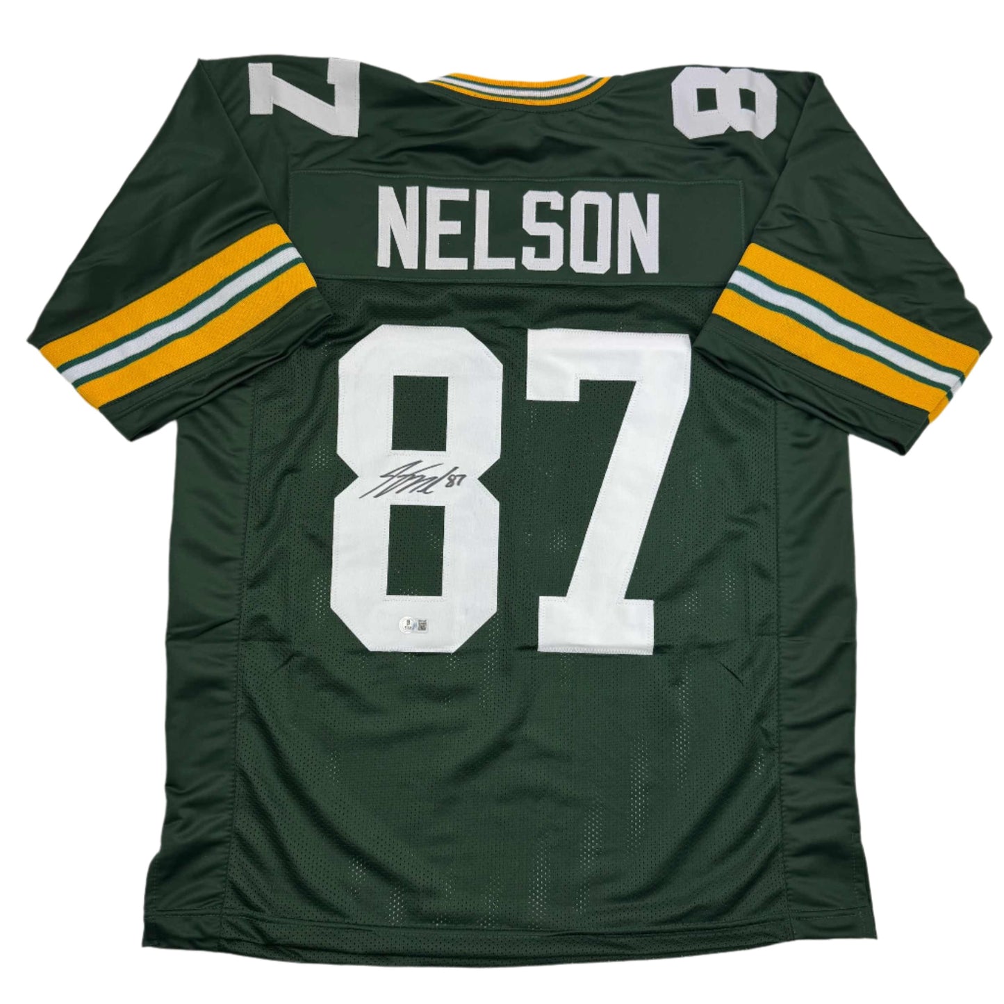 Autographed/Signed Jordy Nelson Green Bay Green Football Jersey JSA COA