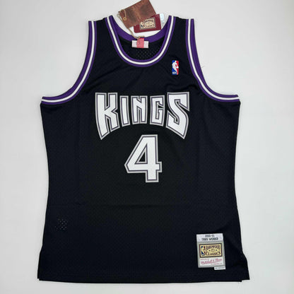 Autographed/Signed Chris Webber Sacramento Black Basketball Mitchell & Ness Jersey Fanatics COA