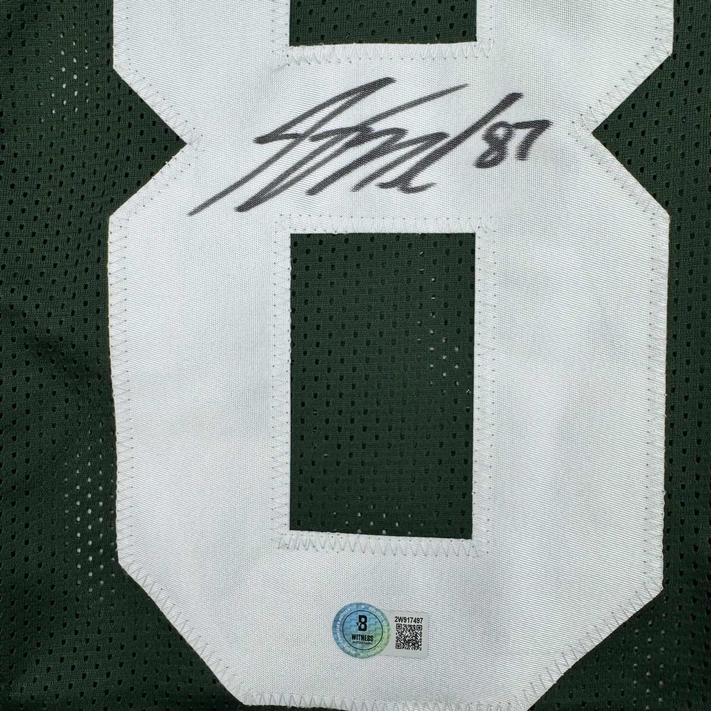 Autographed/Signed Jordy Nelson Green Bay Green Football Jersey JSA COA