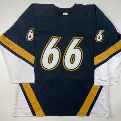 Autographed/Signed Mario Lemieux Pittsburgh Black Hockey Jersey PSA/DNA COA