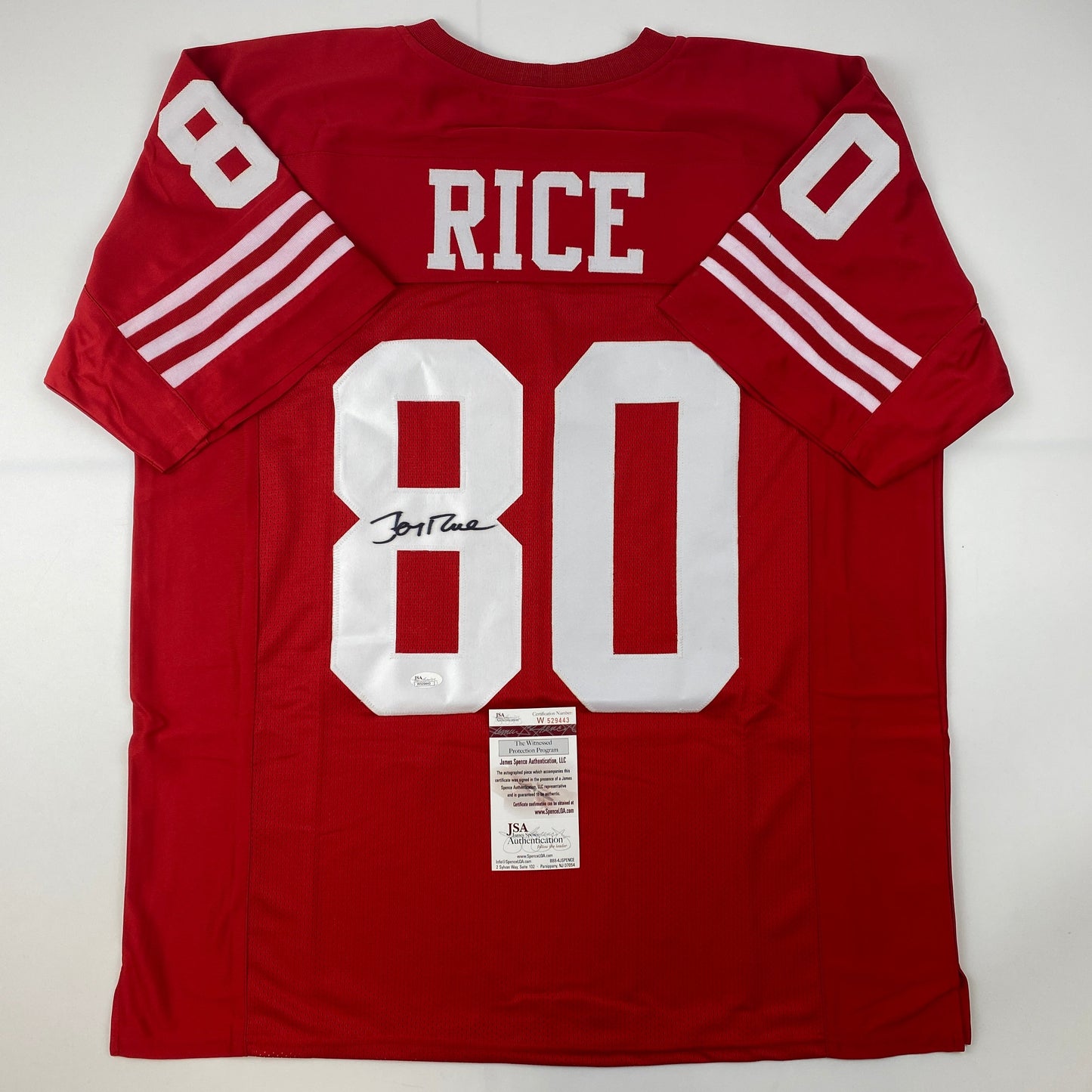 Autographed/Signed Jerry Rice San Francisco Red Football Jersey JSA COA