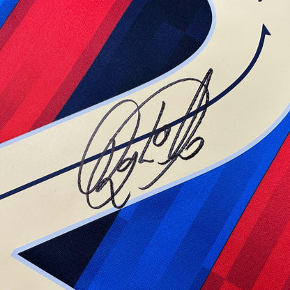 Autographed/Signed Raphinha Raphael Belloli FC Barcelona Blue Soccer Jersey Beckett BAS COA