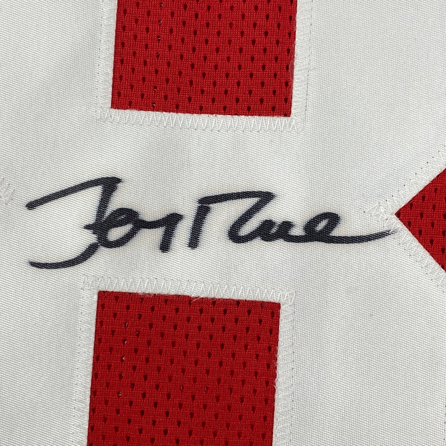 Autographed/Signed Jerry Rice San Francisco Red Football Jersey JSA COA