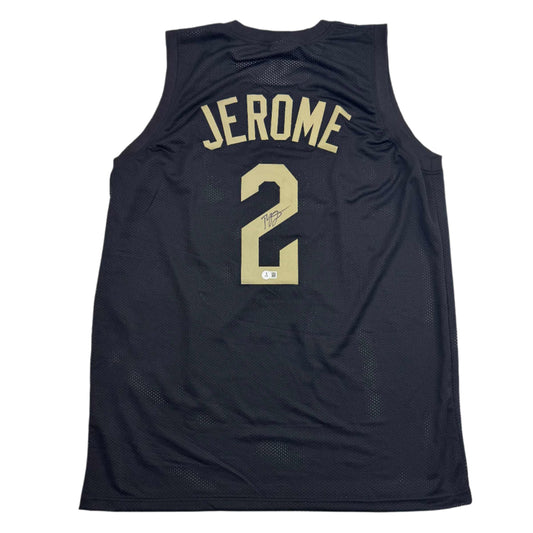 Autographed/Signed Ty Jerome Cleveland Black Basketball Jersey Beckett BAS COA