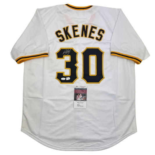Autographed/Signed Paul Skenes Pittsburgh White Baseball Jersey JSA COA
