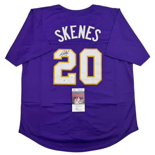 Autographed/Signed Paul Skenes Purple LSU College Baseball Jersey JSA COA