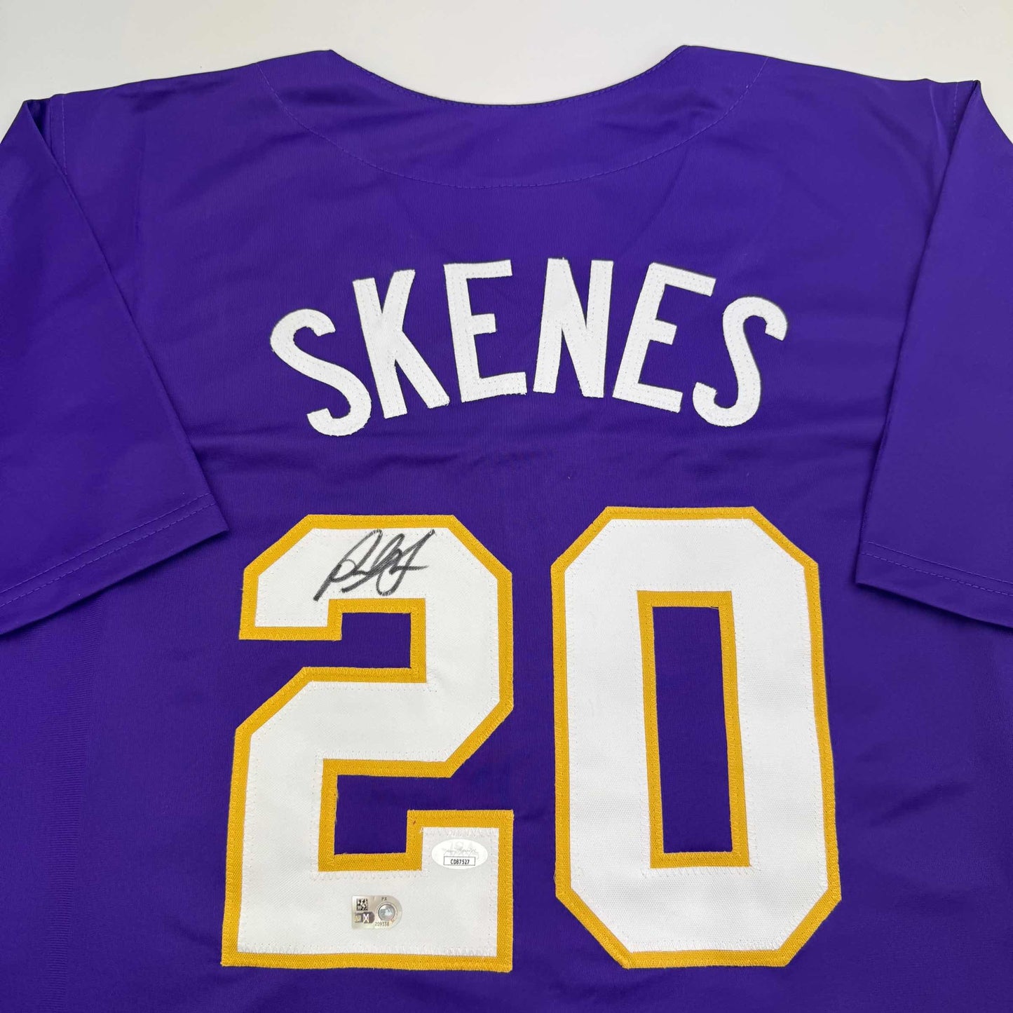 Autographed/Signed Paul Skenes Purple LSU College Baseball Jersey JSA COA