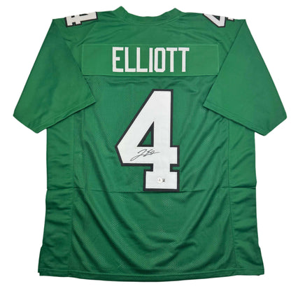 Autographed/Signed Jake Elliott Philadelphia Kelly Green Football Jersey Beckett BAS COA