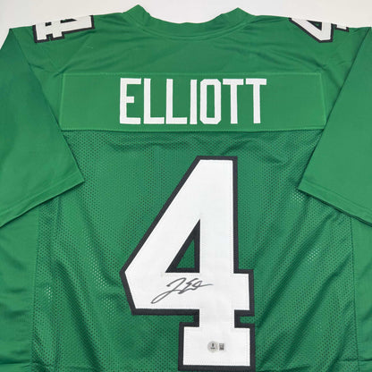 Autographed/Signed Jake Elliott Philadelphia Kelly Green Football Jersey Beckett BAS COA