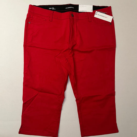 Liz Claiborne Womens Sara Crop Mid-Rise Capri Pant