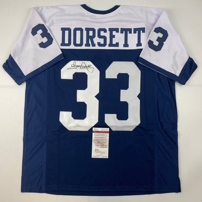 Autographed/Signed Tony Dorsett Dallas Thanksgiving Day Football Jersey JSA COA