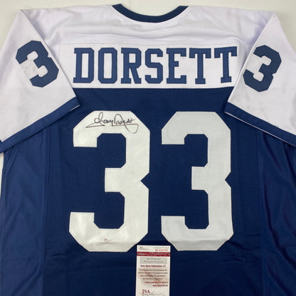 Autographed/Signed Tony Dorsett Dallas Thanksgiving Day Football Jersey JSA COA