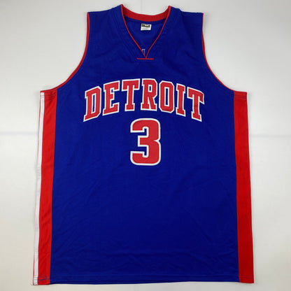 Autographed/Signed Ben Wallace Detroit Blue Basketball Jersey Steiner COA