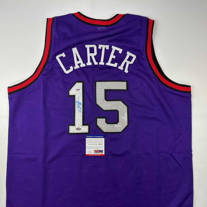 Autographed/Signed Vince Carter Toronto Purple Basketball Jersey PSA/DNA COA