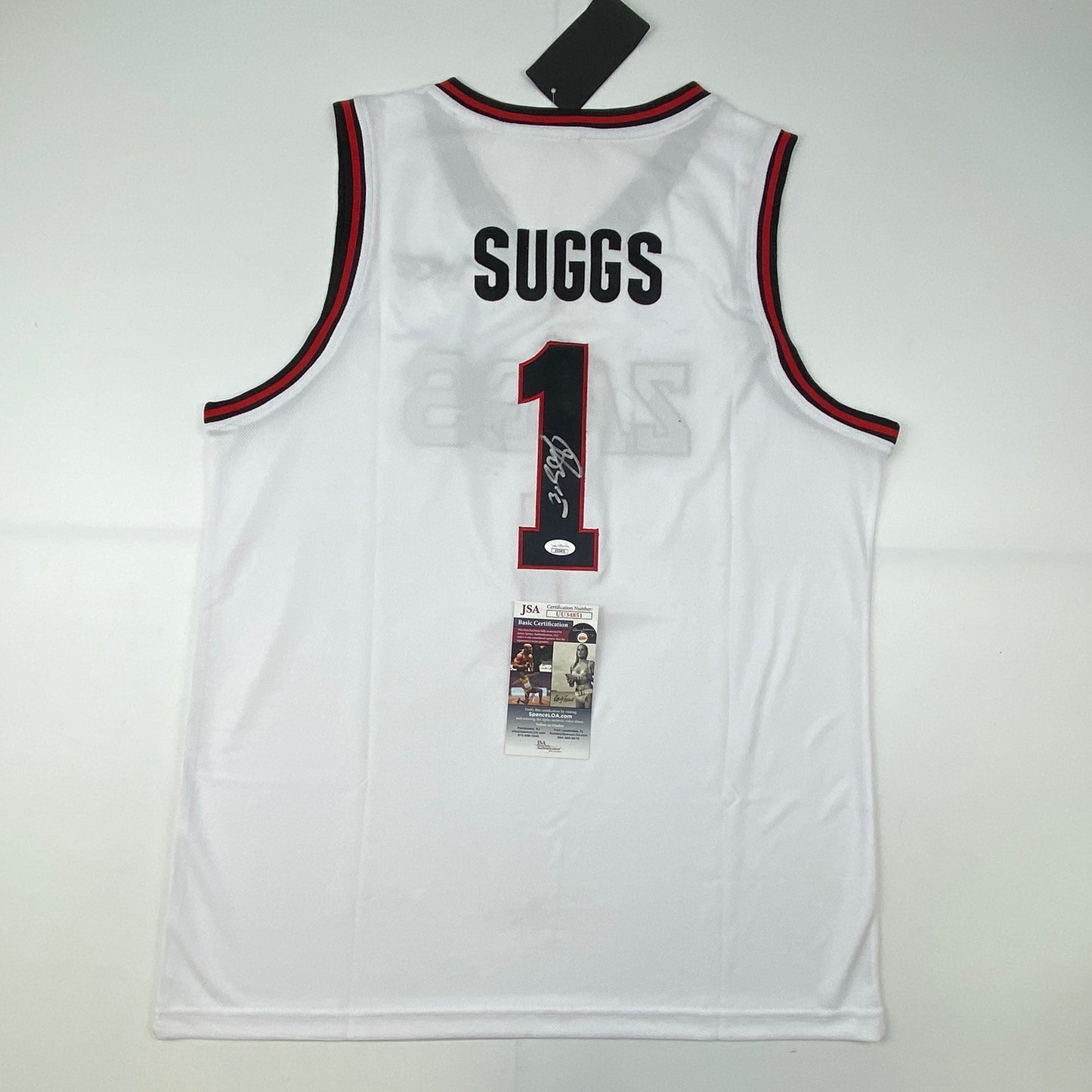 Autographed/Signed Jalen Suggs Gonzaga White College Basketball Jersey JSA COA