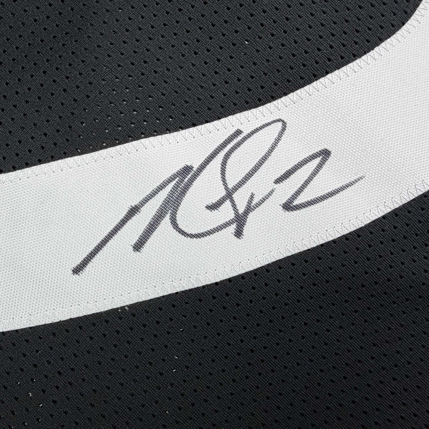 Autographed/Signed Michael Mike Vick Pittsburgh Black Football Jersey Beckett BAS COA