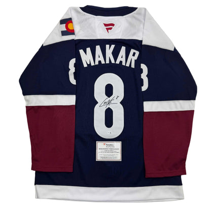 Autographed/Signed Cale Makar Colorado Avs Avalanche Blue Authentic Hockey Jersey Fanatics COA