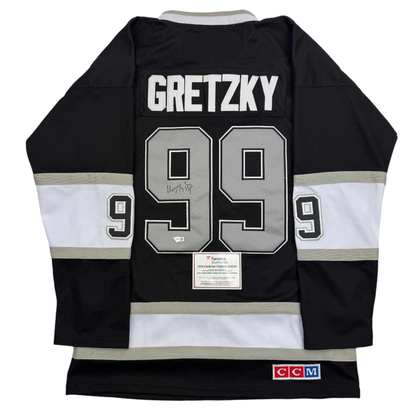 Autographed/Signed Wayne Gretzky Los Angeles Kings Black Hockey Jersey Fanatics COA