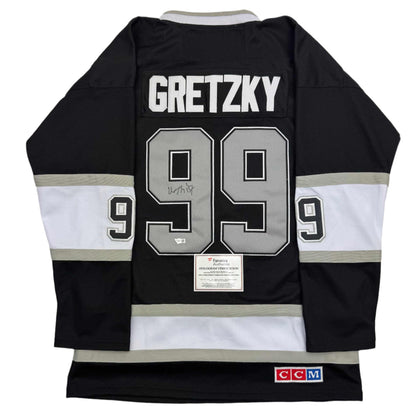 Autographed/Signed Wayne Gretzky Los Angeles Kings Black Hockey Jersey Fanatics COA