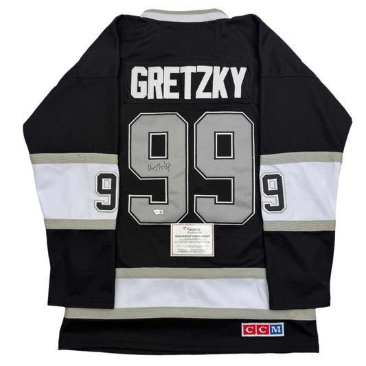 Autographed/Signed Wayne Gretzky Los Angeles Kings Black Hockey Jersey Fanatics COA