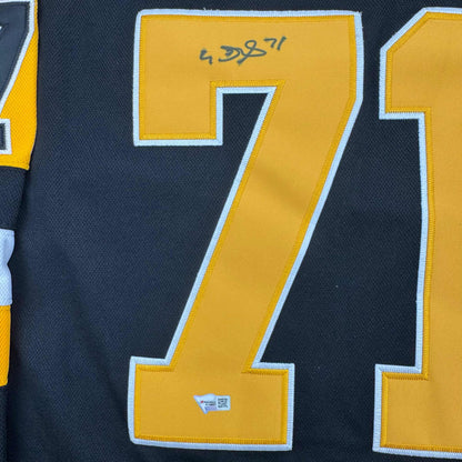 Autographed/Signed Evgeni Malkin Pittsburgh Penguins Authentic Black Hockey Jersey Fanatics COA