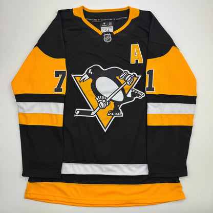 Autographed/Signed Evgeni Malkin Pittsburgh Penguins Authentic Black Hockey Jersey Fanatics COA