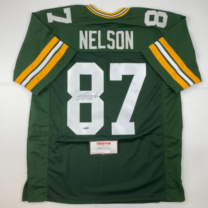 Autographed/Signed Jordy Nelson Green Bay Green Football Jersey Tristar COA