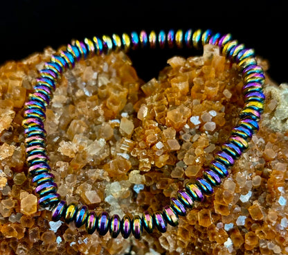 🌈 Rainbow Hue Metal Bracelet – Medium to Large Wrists