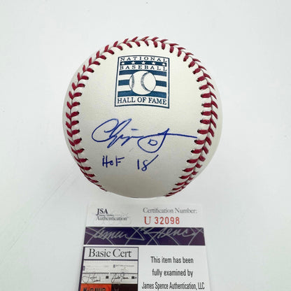 Autographed/Signed Chipper Jones HOF 18 Rawlings Official Major League Baseball ROML JSA COA