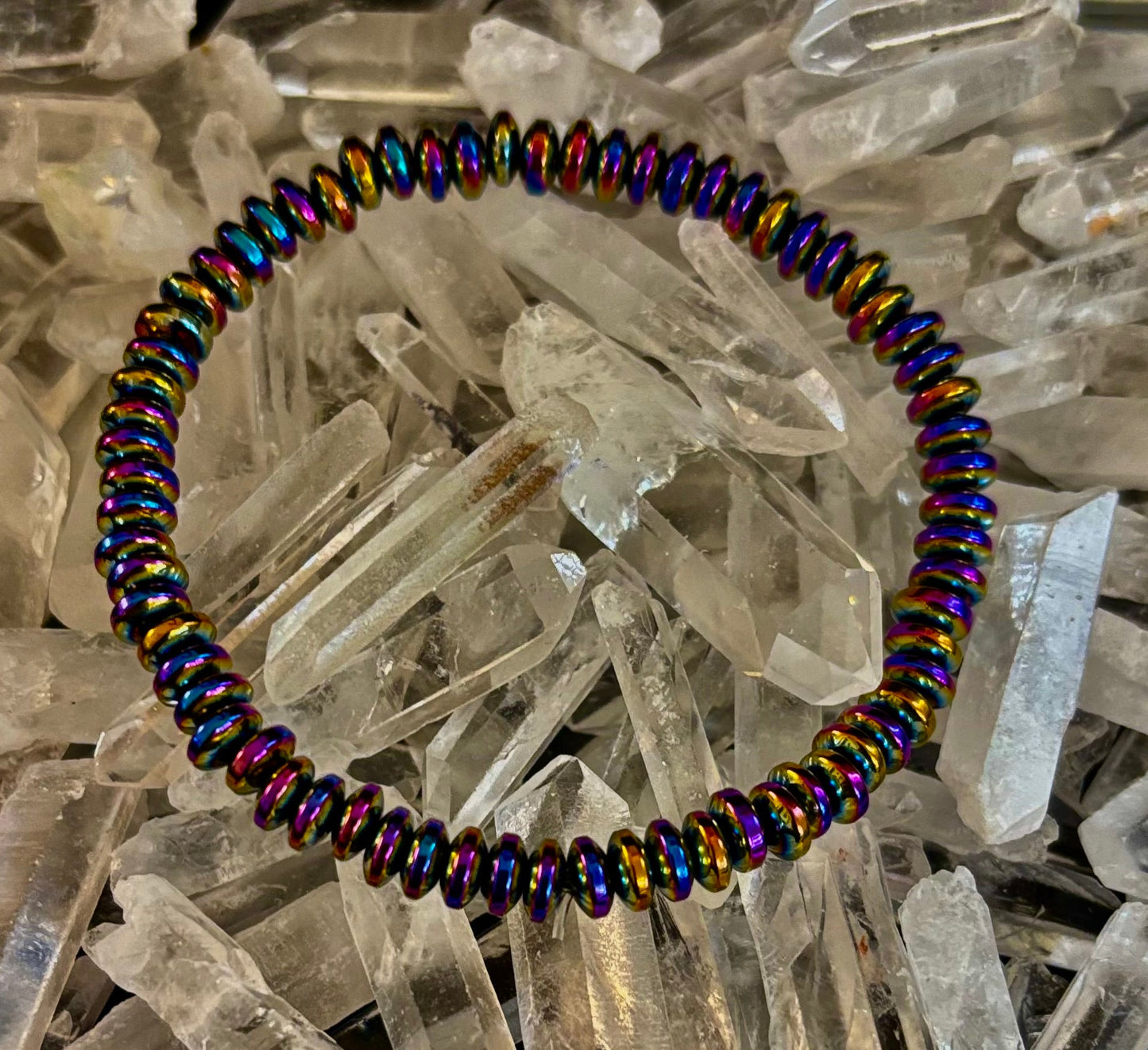 🌈 Rainbow Hue Metal Bracelet – Medium to Large Wrists