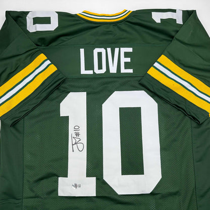Autographed/Signed Jordan Love Green Bay Green Football Jersey Beckett BAS COA