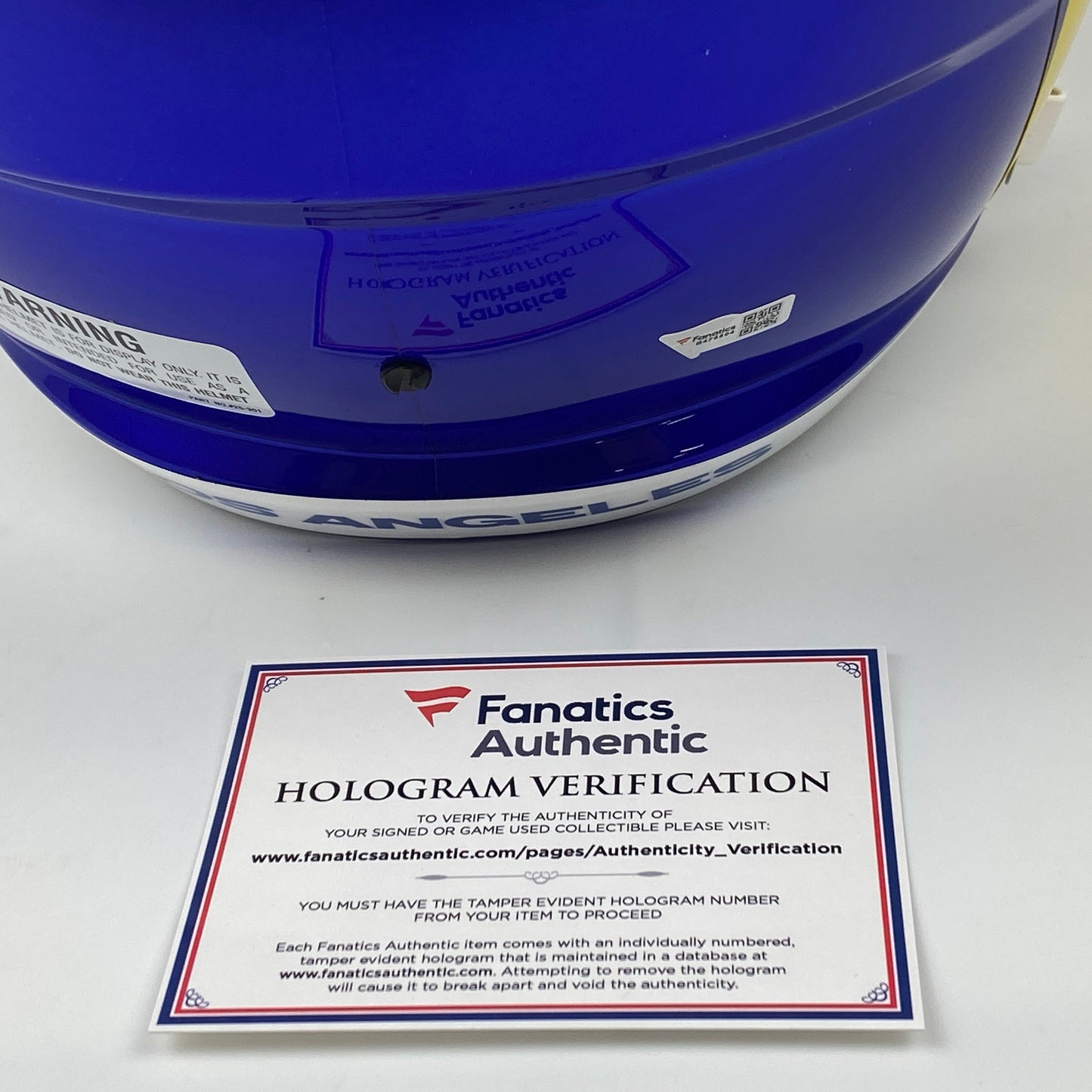 Autographed/Signed Cooper Kupp Super Bowl LVI Champions Los Angeles Rams Full Size FS F/S Replica Football Helmet Fanatics COA