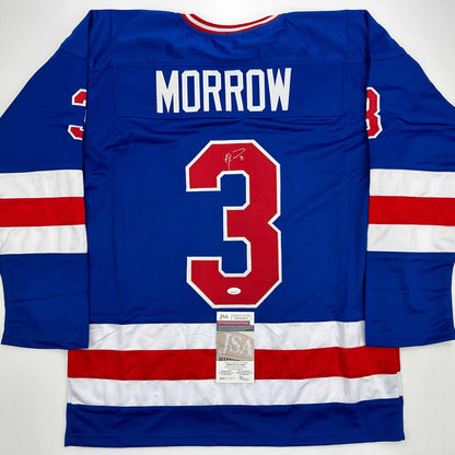 Autographed/Signed Ken Morrow Blue Team USA Miracle On Ice 1980 Hockey Jersey JSA COA