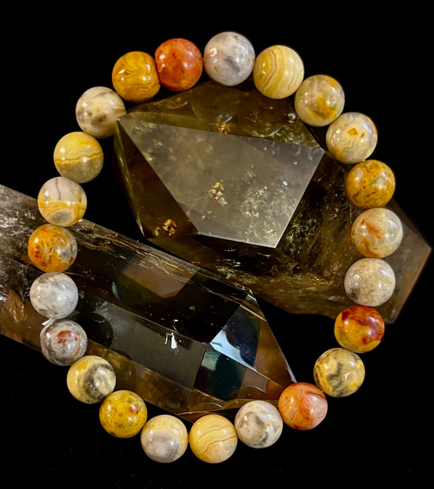 Crazy Lace Jasper Bracelet – 8mm Beads for Joy, Laughter, Support (Medium Wrists)