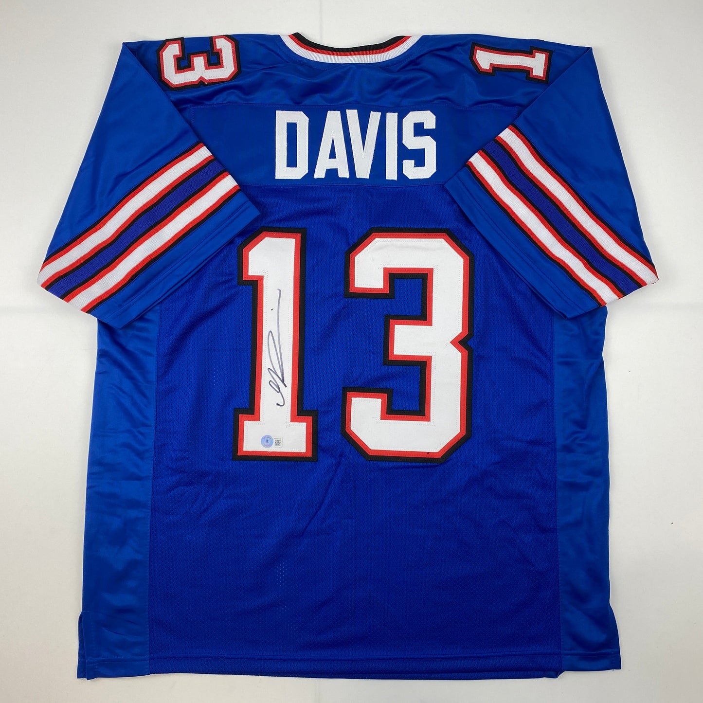 Autographed/Signed Gabriel Gabe Davis Buffalo Blue Football Jersey Beckett BAS COA