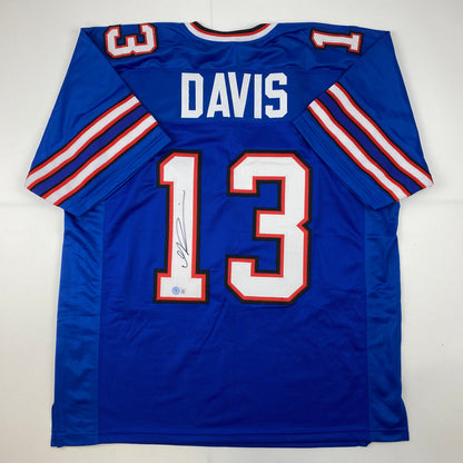 Autographed/Signed Gabriel Gabe Davis Buffalo Blue Football Jersey Beckett BAS COA