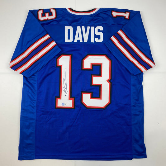 Autographed/Signed Gabriel Gabe Davis Buffalo Blue Football Jersey Beckett BAS COA
