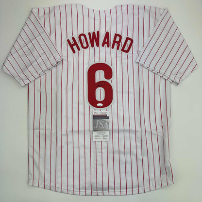 Autographed/Signed Ryan Howard Philadelphia Pinstripe Baseball Jersey JSA COA