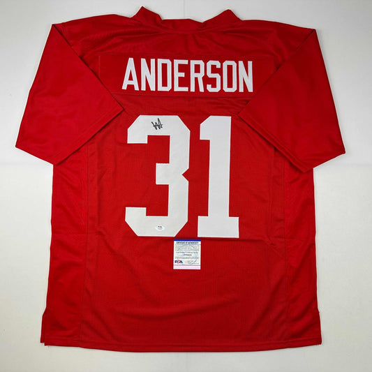 Autographed/Signed Will Anderson Alabama Red College Football Jersey PSA/DNA COA
