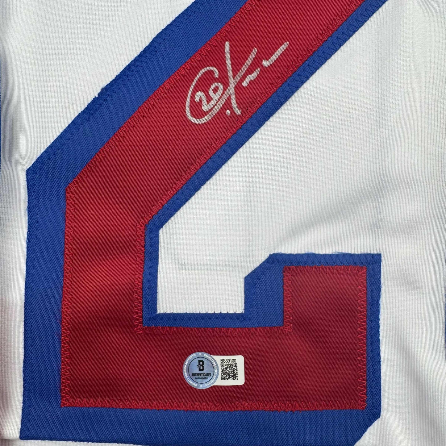Autographed/Signed Chris Kreider New York White Hockey Jersey Beckett BAS COA
