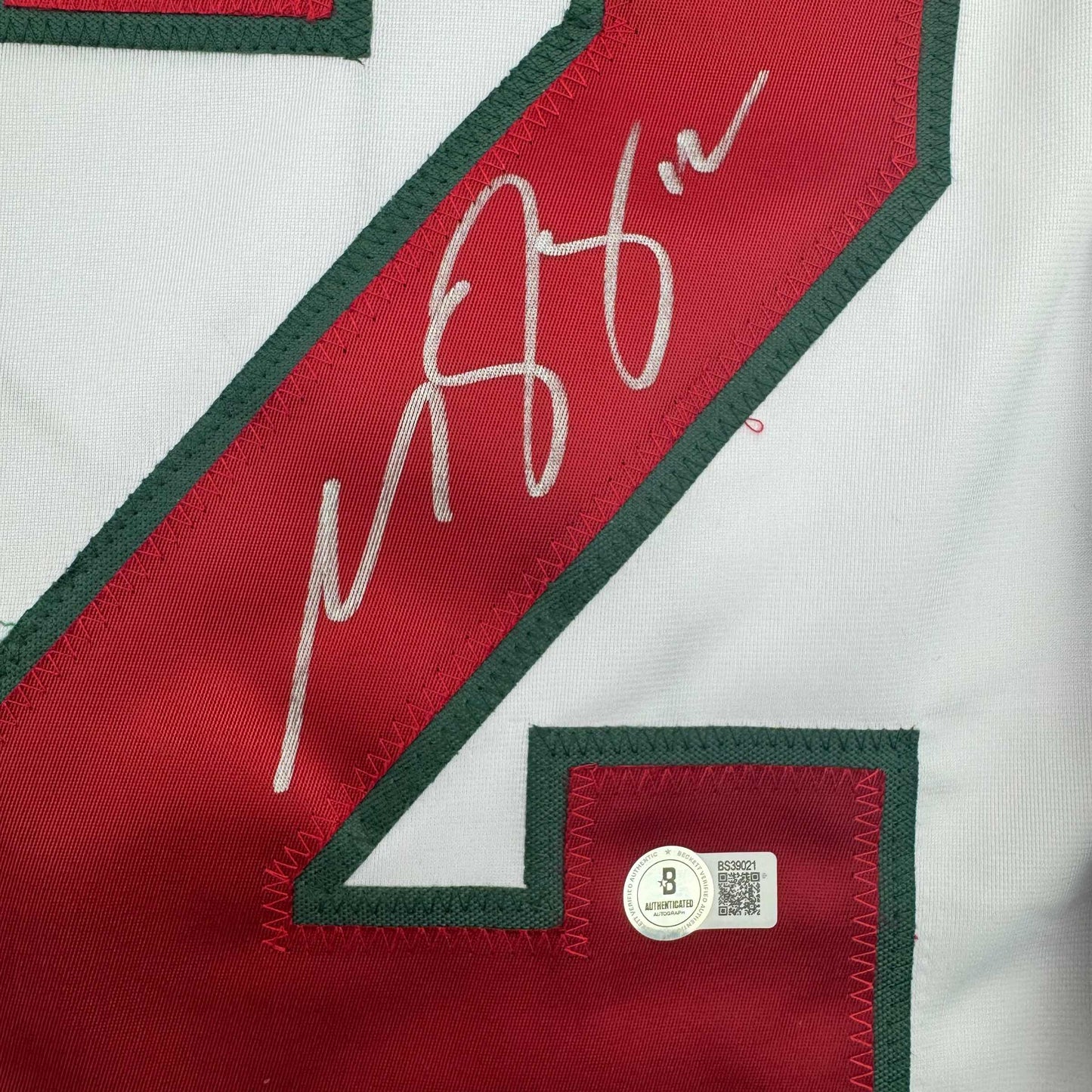 Autographed/Signed Matt Boldy Minnesota White Hockey Jersey Beckett BAS COA