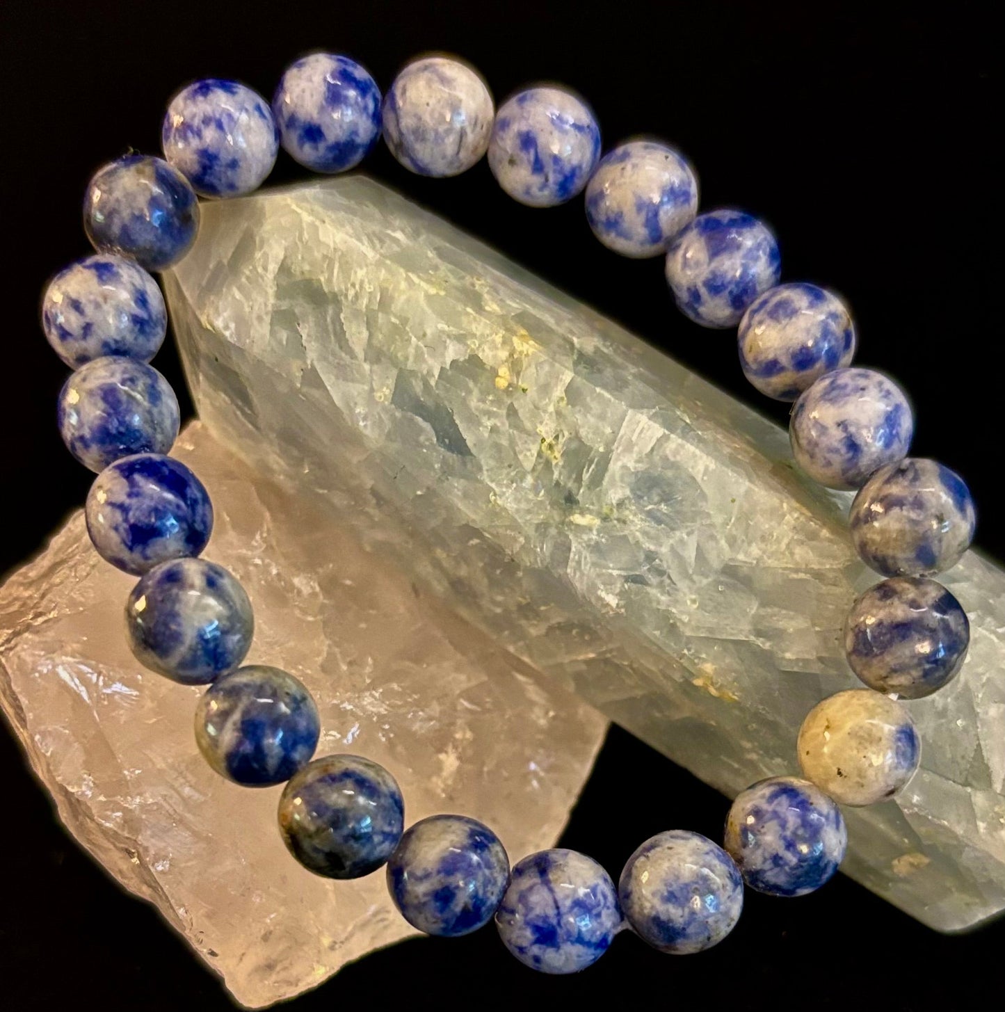 Blue Spot Jasper Beaded Bracelet – Medium Wrists