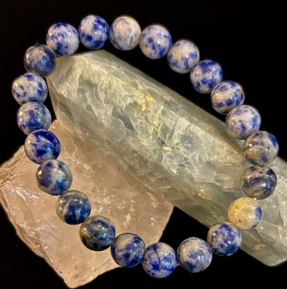 Blue Spot Jasper Beaded Bracelet – Medium Wrists