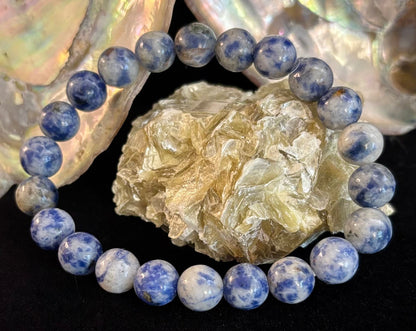 Blue Spot Jasper Beaded Bracelet – Medium Wrists