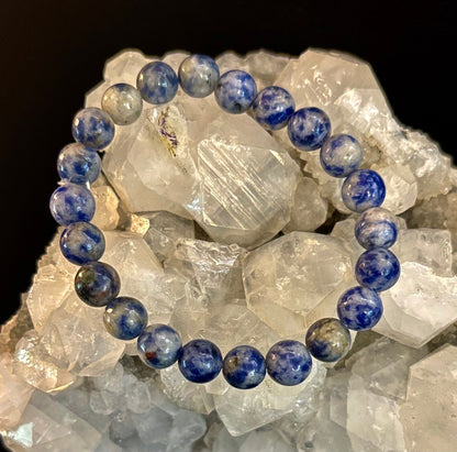 Blue Spot Jasper Beaded Bracelet – Medium Wrists