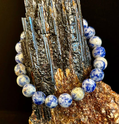 Blue Spot Jasper Beaded Bracelet – Medium Wrists