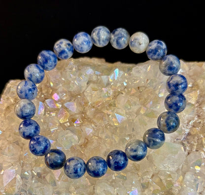 Blue Spot Jasper Beaded Bracelet – Medium Wrists